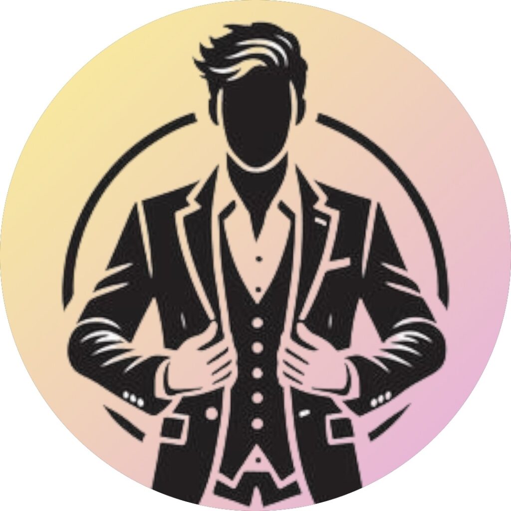 creative men blazer silhouette illustrations for wedding and event branding vector